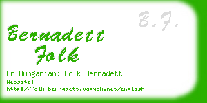 bernadett folk business card